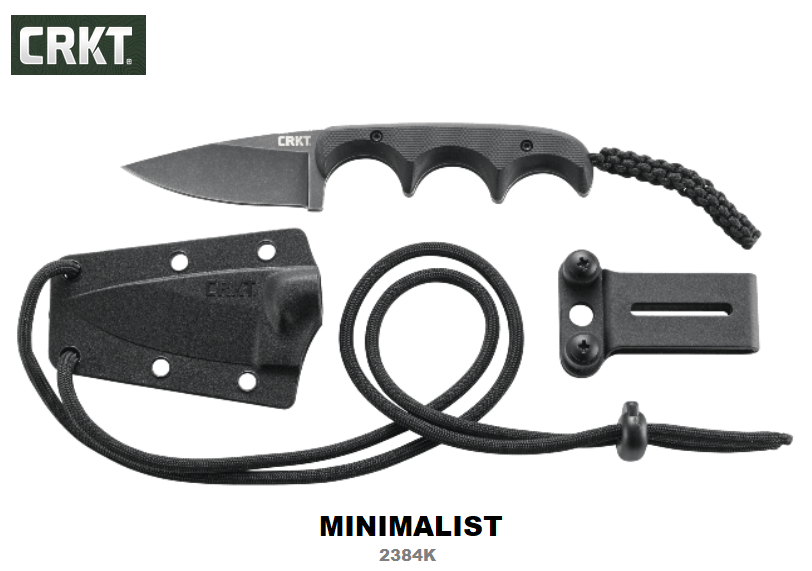 CRKT Minimalist Fixed Blade Knife, Drop Point Blade, GFN Sheath, CRKT2384K